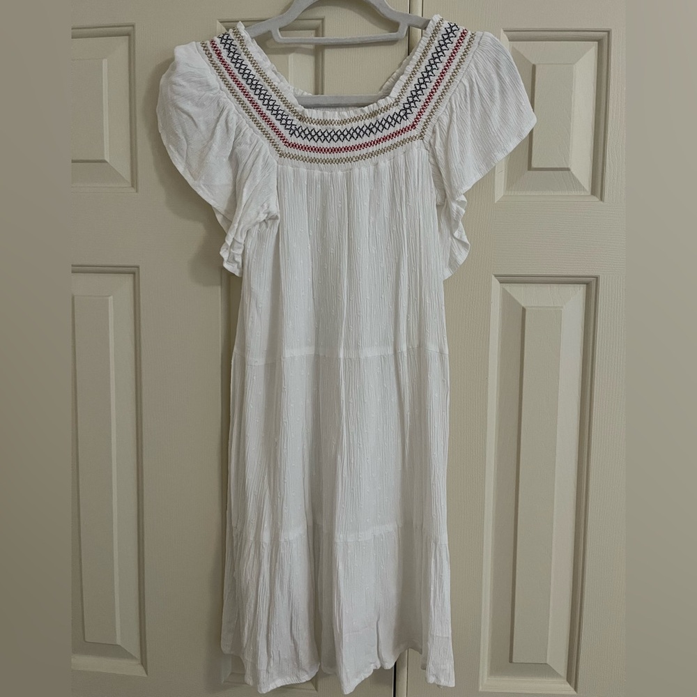 Jessica Simpson White Blouse with Red and Black Accents